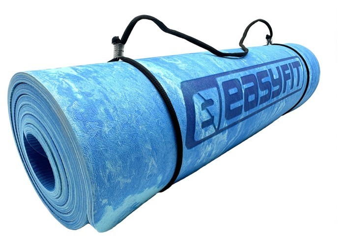Коврик для йоги и фитнеса EasyFit PER Premium Mat 8 мм синий + Чехол