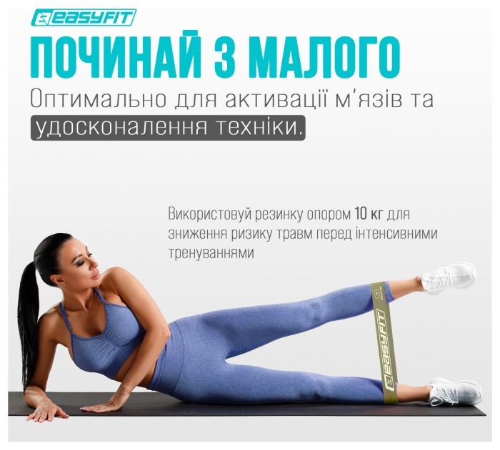 Резинки для фитнеса EasyFit MonoBand набор 3 шт