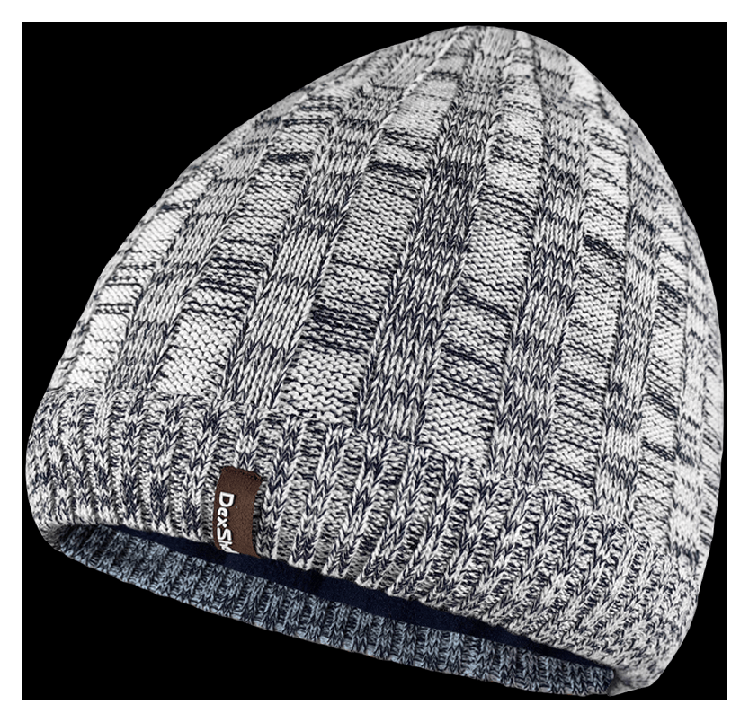Водонепроникна шапка Dexshell Heathered Rib Knit Beanie, onesize (56-58 см), біло-сіра, укр, укр