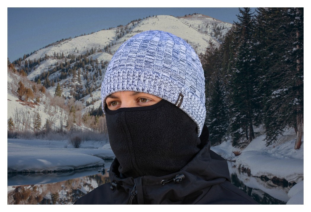 Водонепроникна шапка Dexshell Heathered Rib Knit Beanie, onesize (56-58 см), біло-сіра