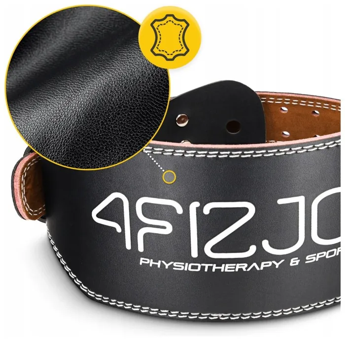 Пояс для тяжелой атлетики 4FIZJO кожаный Size L Black (P-5905973404310)