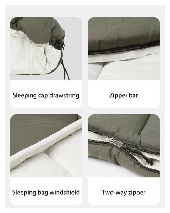 Спальник з капюшоном Naturehike LD250 CNK2300SD016, темно-зелений