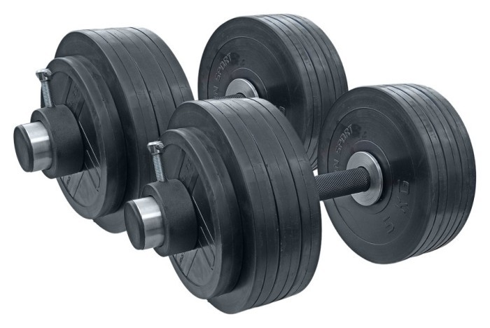 Гантелі гумові олімпійські RN-Sport 2 шт по 41 кг, укр, укр