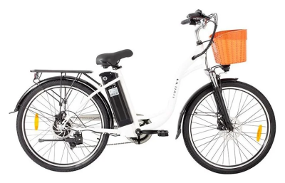 Електровелосипед міський DYU C6 (250 Вт; 12,5 А/год; 36 В), колеса 26", з ручкою газу, білий