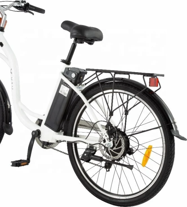 Електровелосипед міський DYU C6 (250 Вт; 12,5 А/год; 36 В), колеса 26", з ручкою газу, білий, укр, укр