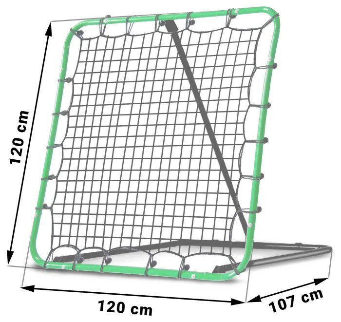 Сітка тренувальна для футболу Neo-Sport Rebounder 120 x 120 см, чорно-зелена
