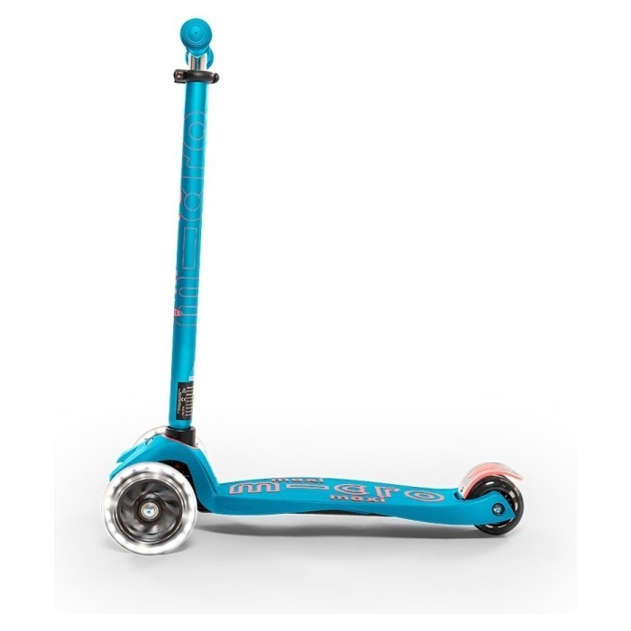 Самокат MICRO серії "Maxi Deluxe LED" - АКВА (до 50 kg, 3-х колісний, світло)