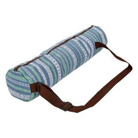 Сумка для йога килимка Zelart Yoga bag KINDFOLK FI-8362-3 (17х72 см), сіро-синя