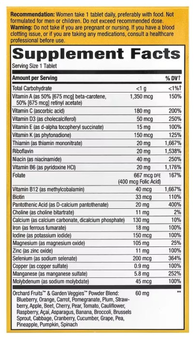 Once Daily Women Ultra Multivitamin- 60 tabs