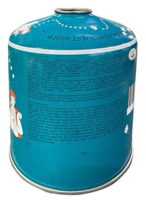 Набір із 12 шт газових балонів різьбових бутанових Quest, 450гр