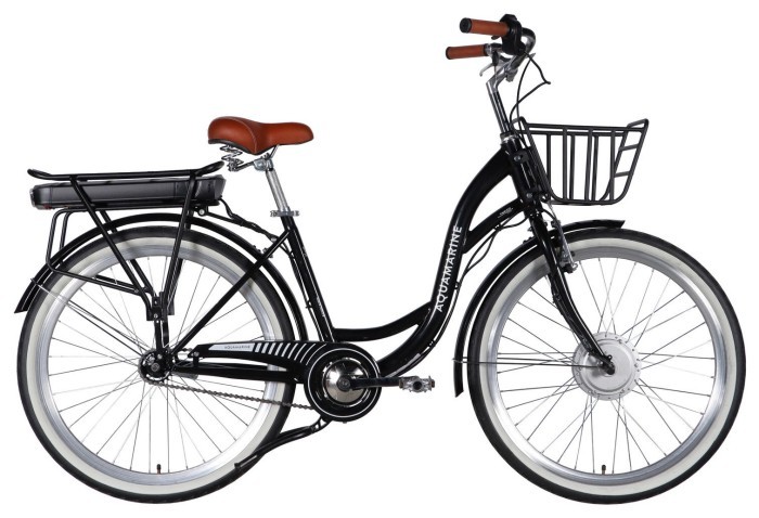 Велосипед уцененный с электроприводом 26" ST Dorozhnik eAQUAMARINE BH рама-17" 36B 13А*г 500Вт черный с корзиной 2026