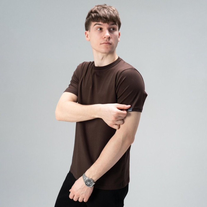 Футболка Slavni мужская повседневная шоколадная, Футболка Slavni Unity мужская хлопковая шоколадная