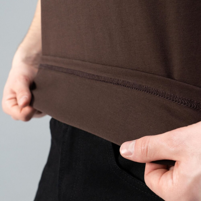 Футболка Slavni мужская повседневная шоколадная, Футболка Slavni Unity мужская хлопковая шоколадная