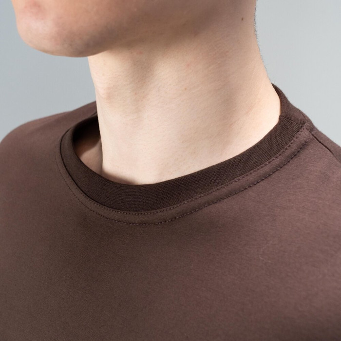 Футболка Slavni мужская повседневная шоколадная, Футболка Slavni Unity мужская хлопковая шоколадная