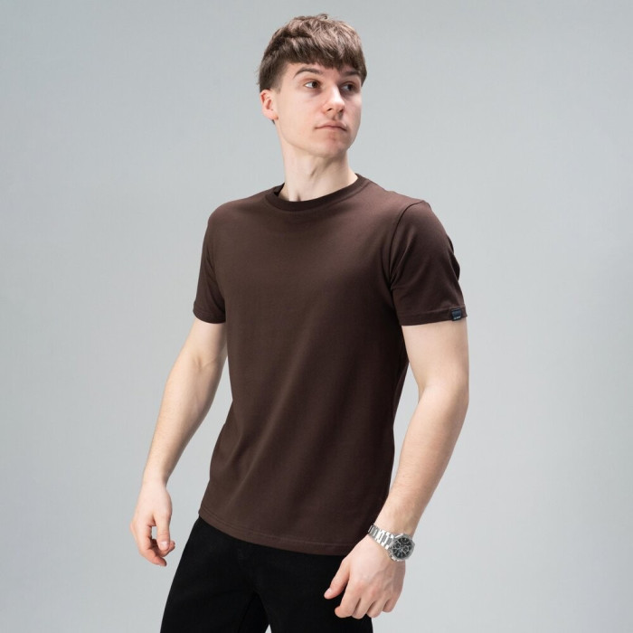 Футболка Slavni мужская повседневная шоколадная, Футболка Slavni Unity мужская хлопковая шоколадная