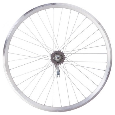 Колесо задн. VLT 28" AL 36H двост. дорожн. silver; Втулка тормозна VELOSTEEL (Чехія) на гайках