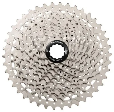 Кассета 10-k 11-42T SUN RACE MTB MS2 алюминиевый паук, Metallic Silver