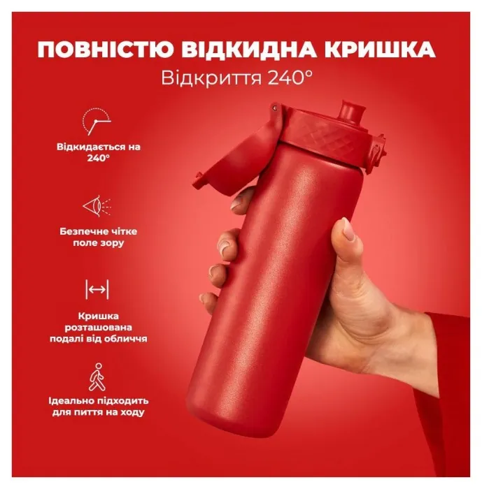 Картофель для воды металлический вакуумный ION8 500 мл. Vacuum Insulated, Red