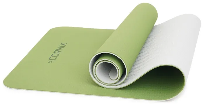 Коврик спортивный Cornix TPE 183 x 61 x 0.6 см для йоги и фитнеса XR-0008 Green/Grey