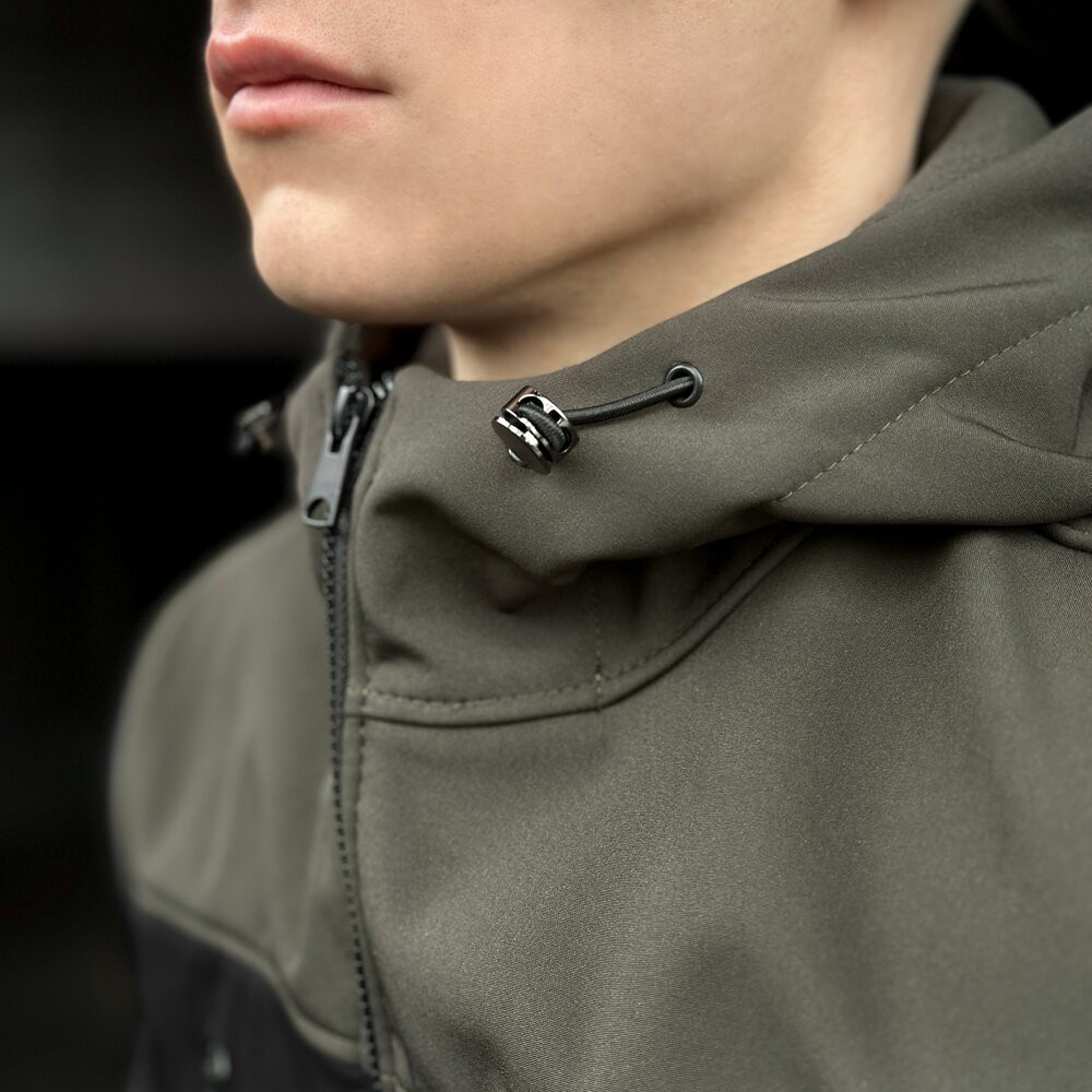 Софтшелл куртка мужская 2XL черный из хаки Pobedov Setup