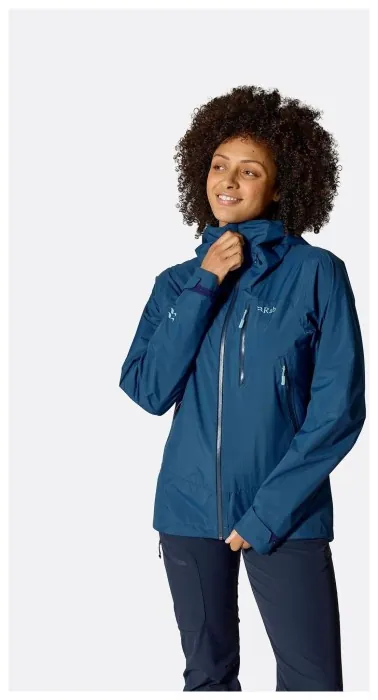 Мембранная женская куртка Rab Downpour Mountain Jacket Wmns, Bluebird, 10