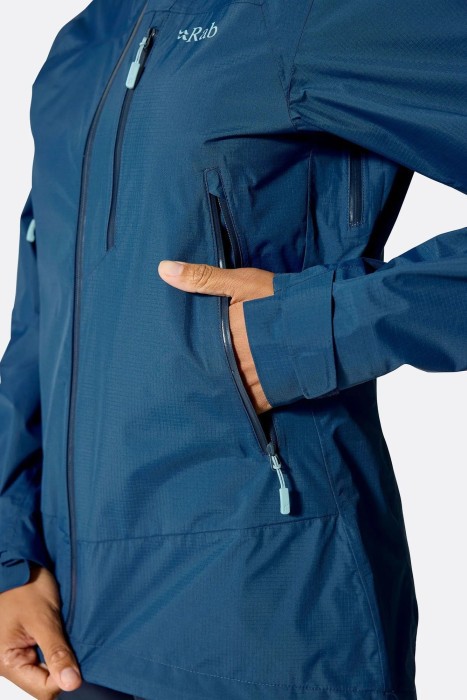 Мембранная женская куртка Rab Downpour Mountain Jacket Wmns, Bluebird, 10