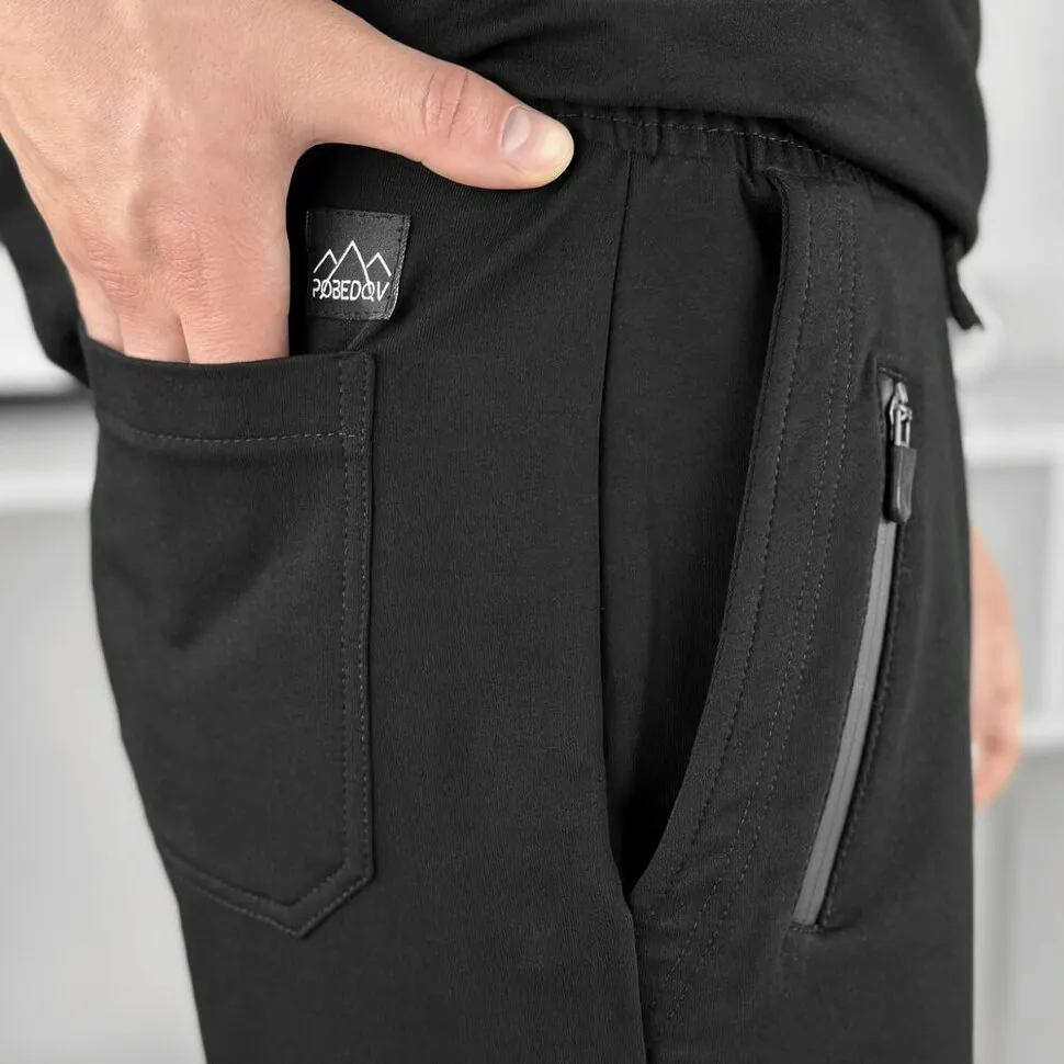 Чоловічі літні чорні шорти Pobedov Griz (4XL)