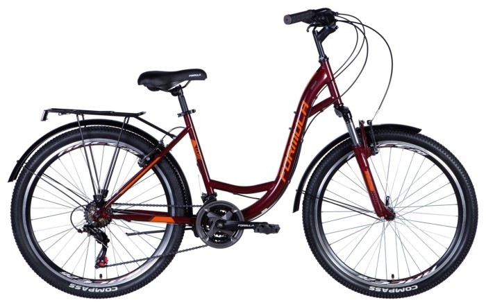 Велосипед ST 26" Formula OMEGA AM рама-" з багажником задн St з крилом St 2024 (червоний), укр, укр