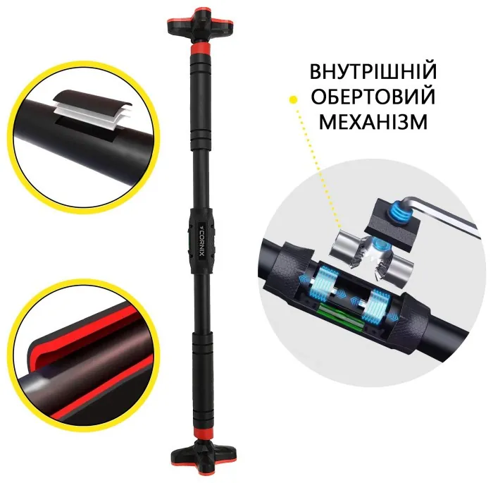 Турник раздвижной Cornix Pro+ 90-130 см XR-0287 Black/Red