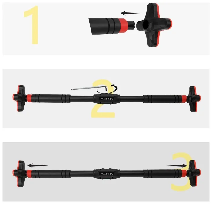 Турник раздвижной Cornix Pro+ 90-130 см XR-0287 Black/Red