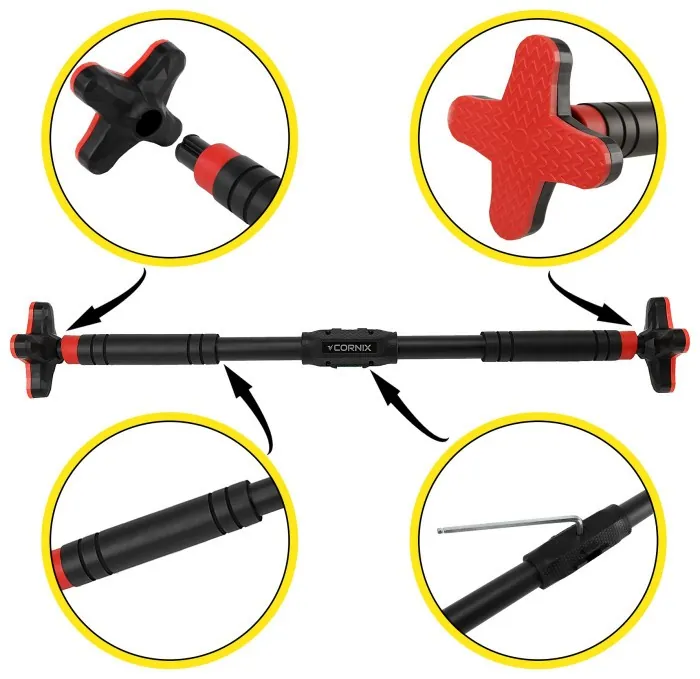 Турник раздвижной Cornix Pro+ 90-130 см XR-0287 Black/Red
