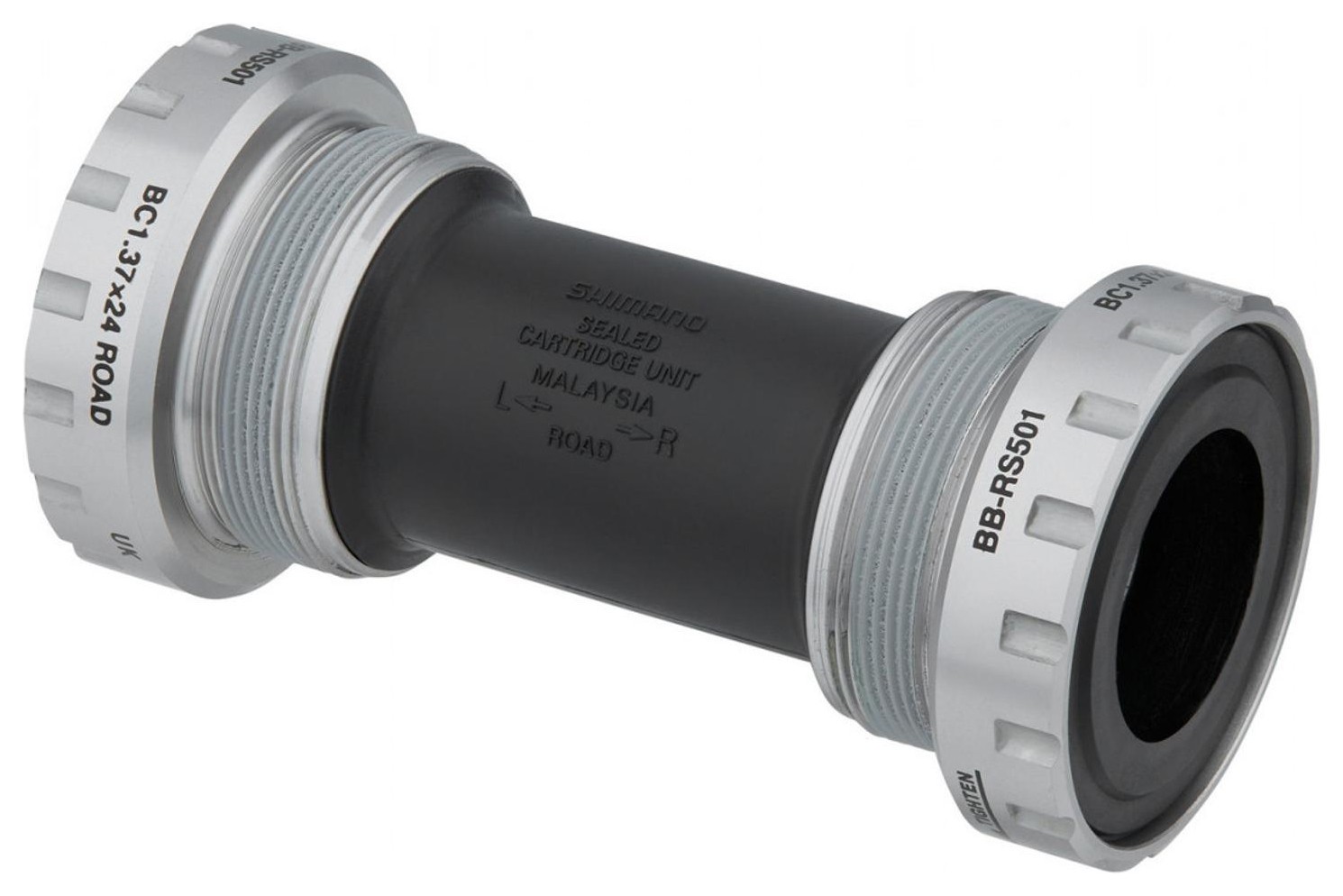 Каретка без валамм 68/70 под полую ось (Hollowtech II) SHIMANO BB-RS501 серый с черным (серый с черным)