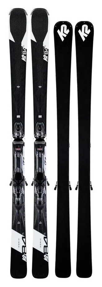 Лижі гірські (комплект) K2 Ikonic 84 Ti з кріпленнями MXCELL 12 TCX (177 см black, white)