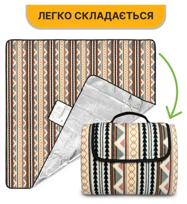 Килимок водонепроникний LEOBRO для пікніка та пляжу XXL 200 x 200 см (LB-1092)