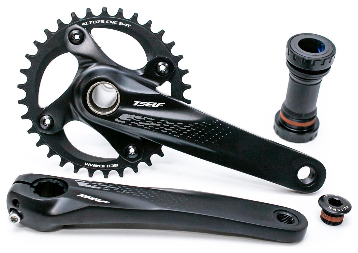 Шатун алюм. L175мм 34T T-Self AZ9-AS320 в комплекте с кареткой, с интегр.