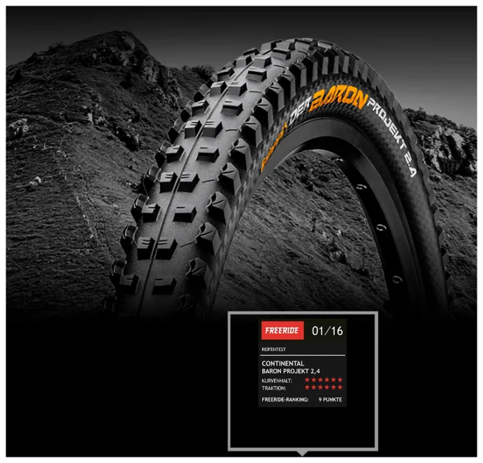 Покришка безкамерна Continental Der Baron Projekt 27.5 " x2. 6, чорна, складна, ProTection Apex, Skin