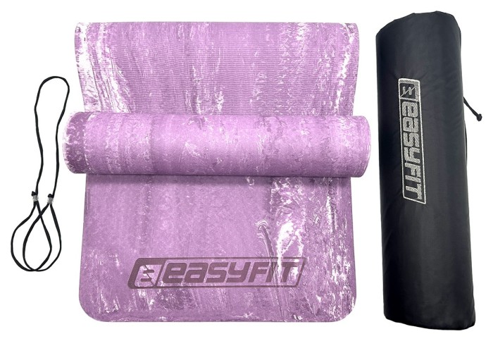 Коврик для йоги и фитнеса EasyFit PER Premium Mat 8 мм + Чехол фиолетовый