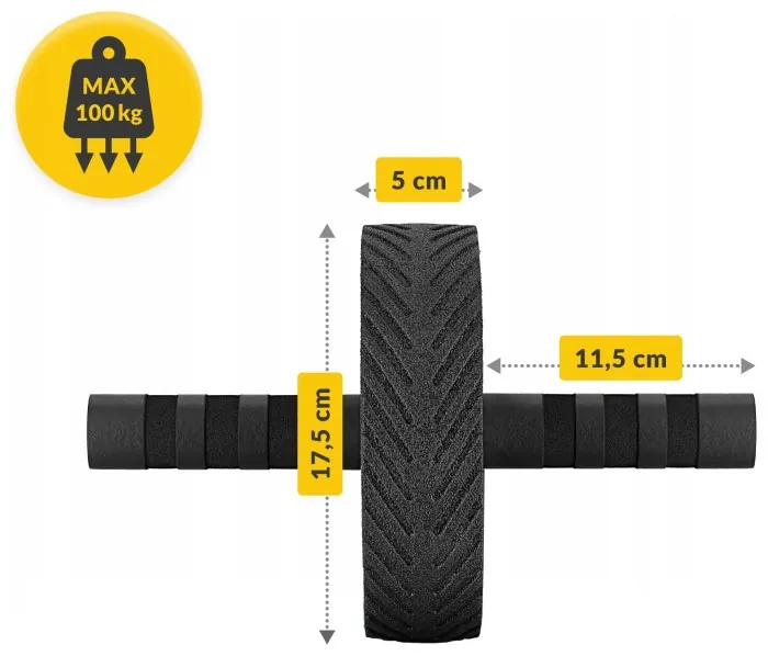 Ролик (гімнастичне колесо) для преса 4FIZJO Ab Wheel Black/Red (P-5907739311559)