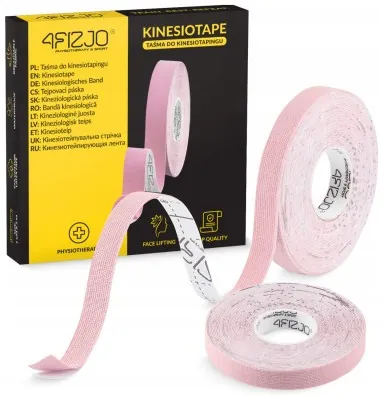 Лента кинезиологическая (кинезио тейп) 4FIZJO 1 см x 5 м Light Pink (P-5905973400794)
