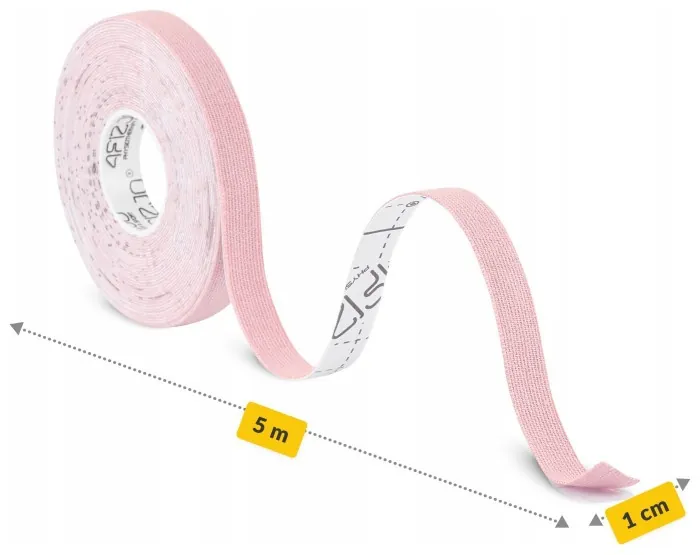 Лента кинезиологическая (кинезио тейп) 4FIZJO 1 см x 5 м Light Pink (P-5905973400794)