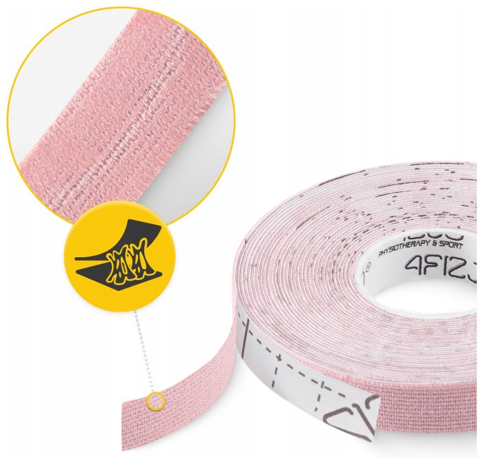 Лента кинезиологическая (кинезио тейп) 4FIZJO 1 см x 5 м Light Pink (P-5905973400794)