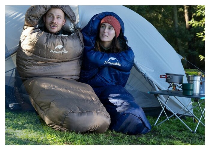 Спальник с капюшоном Naturehike MJ300 CNK2300SD014, темно-голубой