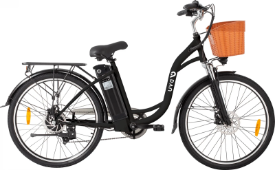Електровелосипед міський DYU C6 (250 Вт; 12,5 А/год; 36 В), колеса 26", з ручкою газу, чорний