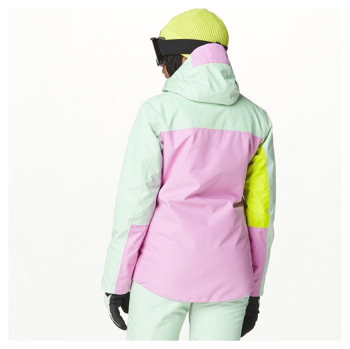 Картинка Organic куртка лыжная Seen W 2025 ил зелено-кислый лайм-орхидея L