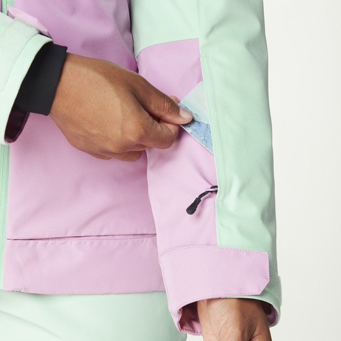Картинка Organic куртка лыжная Seen W 2025 ил зелено-кислый лайм-орхидея L