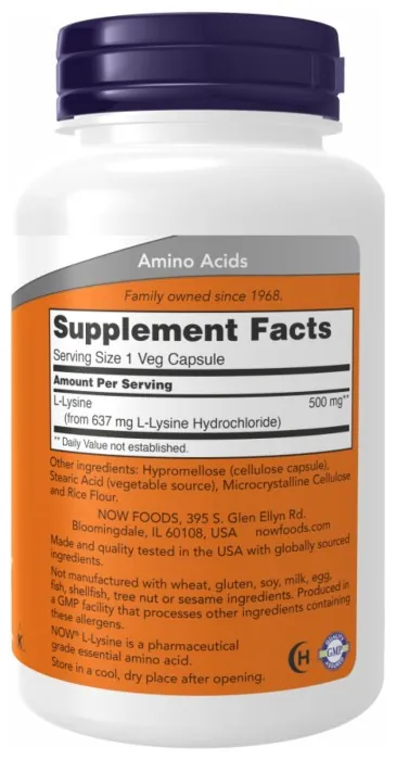 Lysine 500mg - 100 vcaps