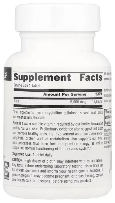 Biotin 5000mcg - 60 tabs
