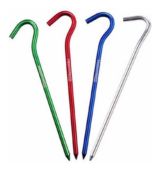 Кілки з гачком алюмінієві Naturehike NH15A008-I, 16 см , червоний (8 шт)