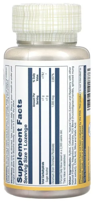 Chromium Picolinate 1000mcg - 100 lozenges Lemon-Raspberry