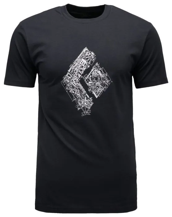 Мужская футболка Black Diamond M Engineered Diamond SS Tee, Black, M